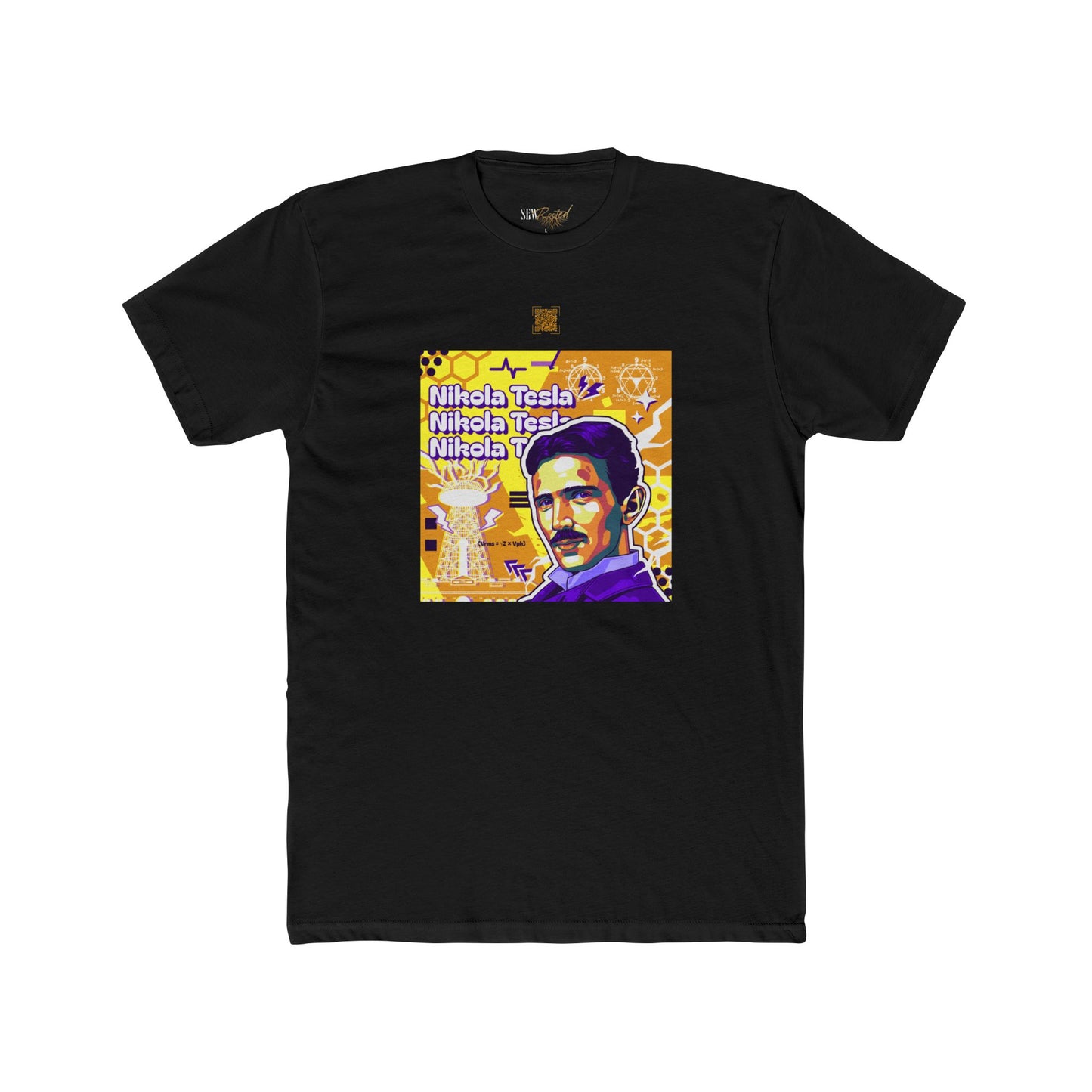 Nikola Tesla Educational QR Code T-Shirt - Adult Unisex (XS-5XL*)